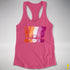 Distressed Lesbian Pride Graphic Exclamation Points Women's Racerback - Hot Pink